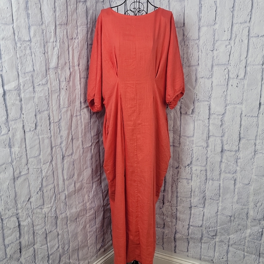 Stunning Red Maxi Dress Chest 21 In. Lg. 56‎ In.